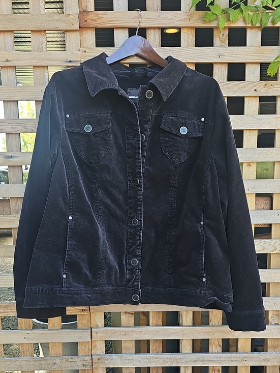 Cotton Ginny Jackets & Blazers - Black Corduroy Cotton Ginny Button-Up Jacket
